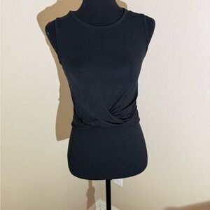 Alo Black Sleeveless Twist Front Top